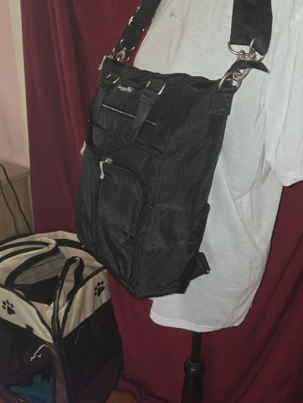 Baggallini Black Multi-Zip Convertible Crossbody Tote - Picture 12 of 14